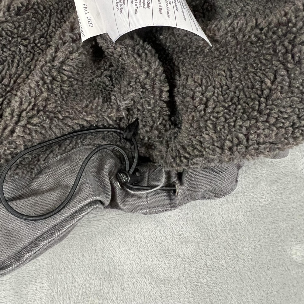 Carhartt Jacket Mens Medium Gray Hooded Sherpa Lined Full Zip Relaxed OJ3826-M - Picture 10 of 13